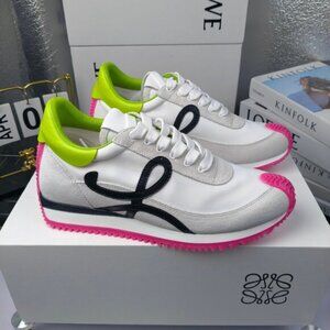 Loewe Flow Runner Sneakers White Pink Shoes
